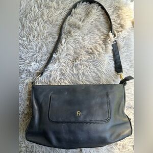 Etienne Aigner Vintage 90’s Crossbody Soft Black Leather Bag